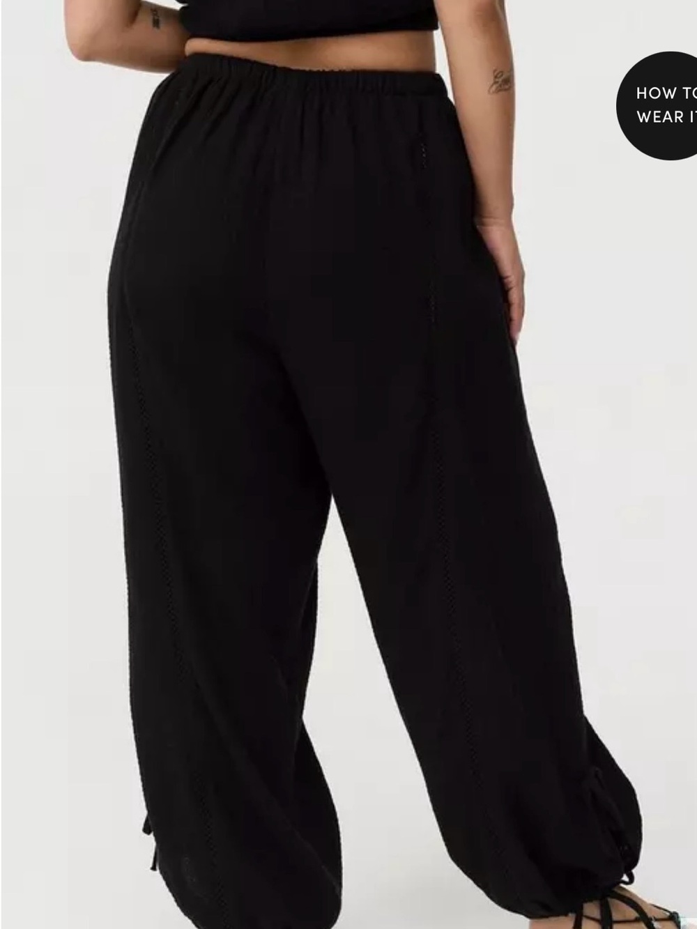 torrid NWT Black Relaxed High-Rise Gauze Tie Jogger Pants - Picture 9 of 11